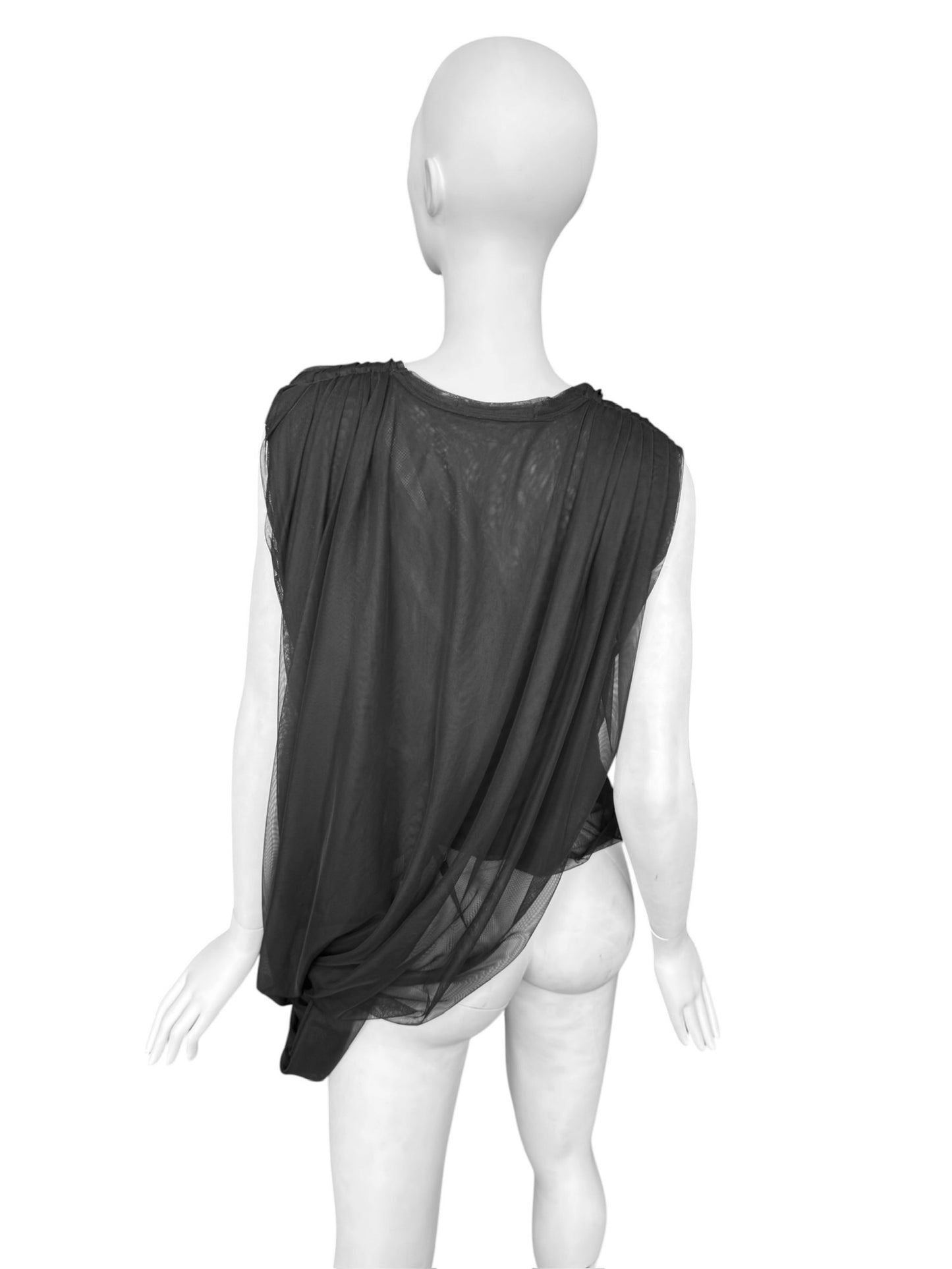 JUNYA WATANABE 2020s BLACK LAYERED DRAPED TANK TOP