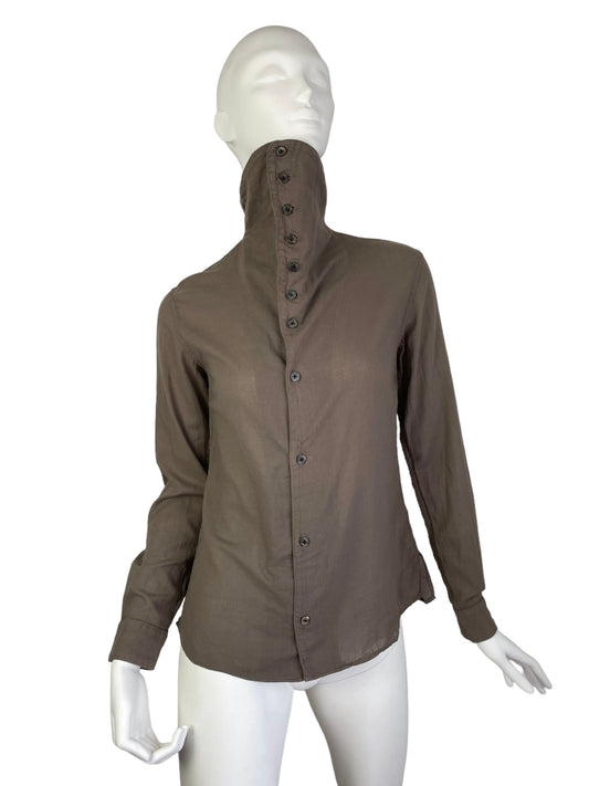 KAPITAL 2010s BROWN HIGH NECK SHIRT