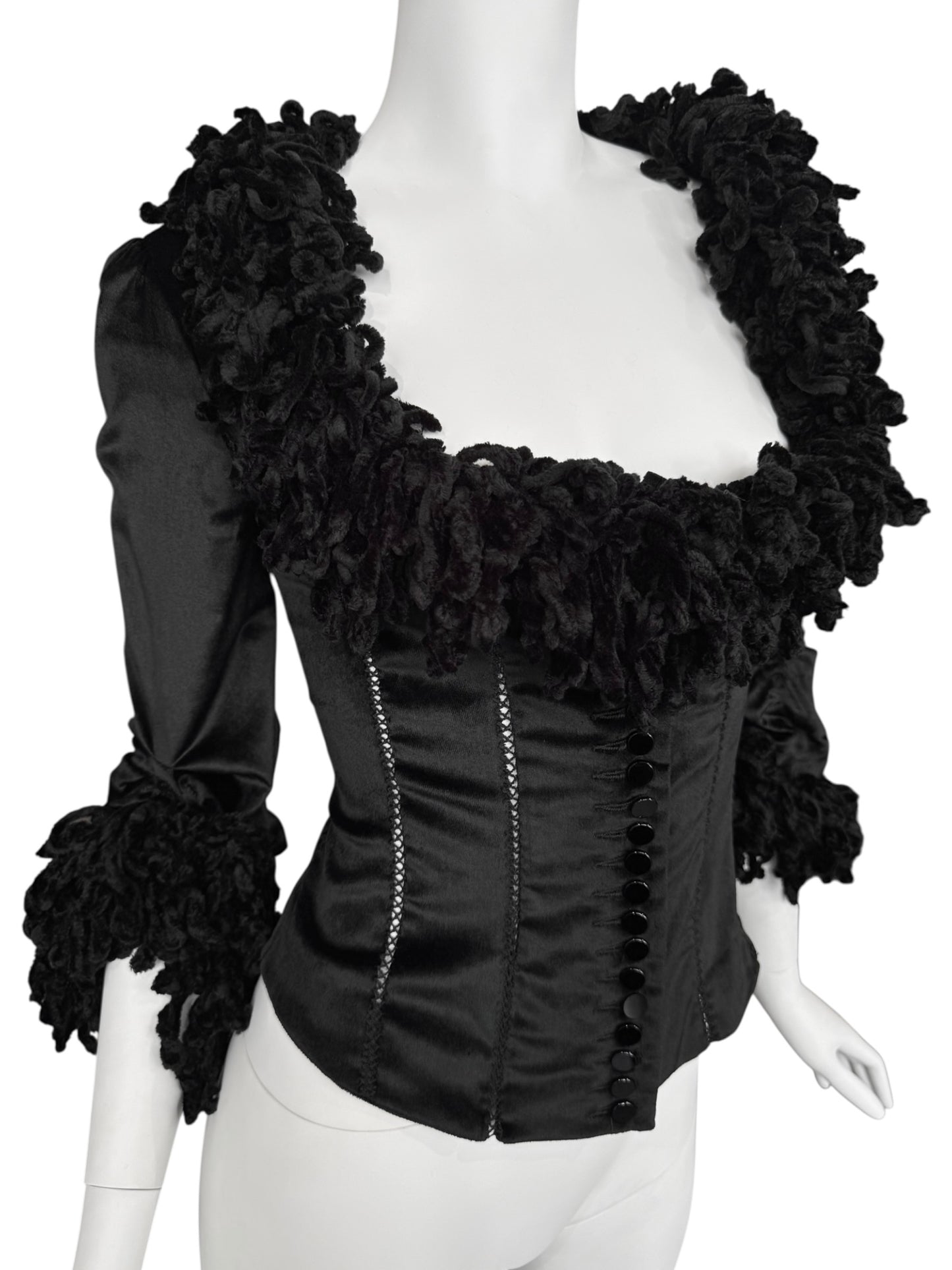 FAYÇAL AMOR FW1994 BLACK VELVET CORSET JACKET