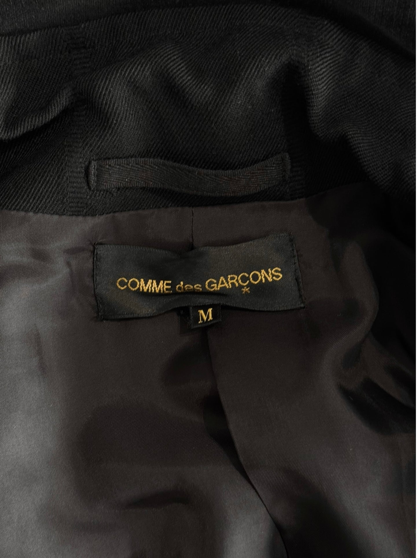 COMME DES GARÇONS FW2001 BLACK WOOL ASYMMETRICAL BLAZER