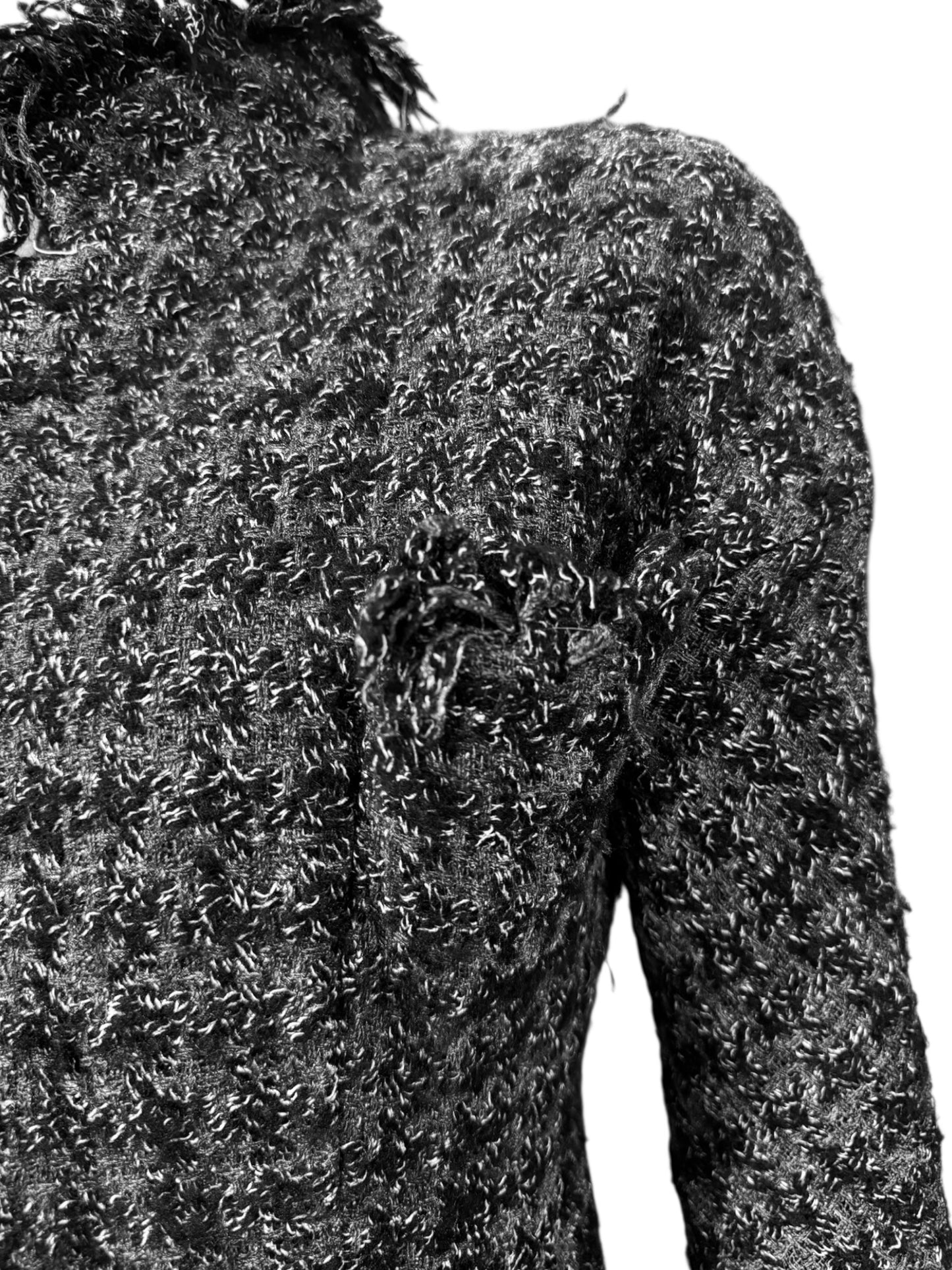 YOHJI YAMAMOTO FW2008 GREY SILK & WOOL TWEED JACKET