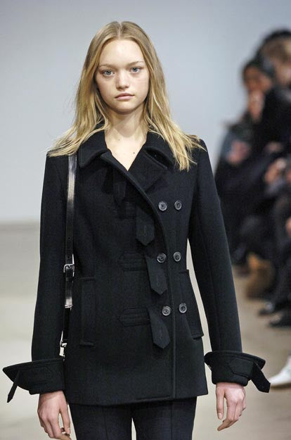 JIL SANDER FW2005 BLACK WOOL ASYMMETRICAL PEACOAT