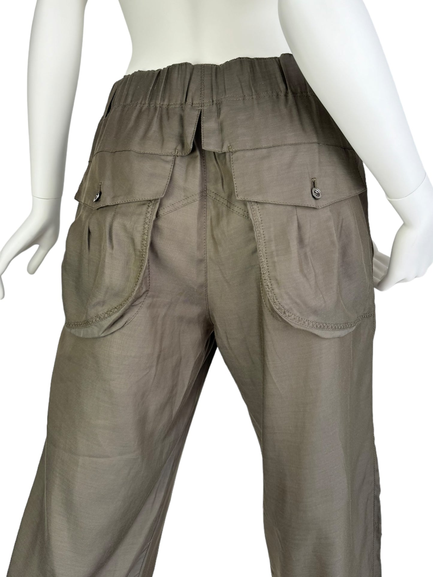 HIROKO KOSHINO 2010s KHAKI PARACHUTE PANTS