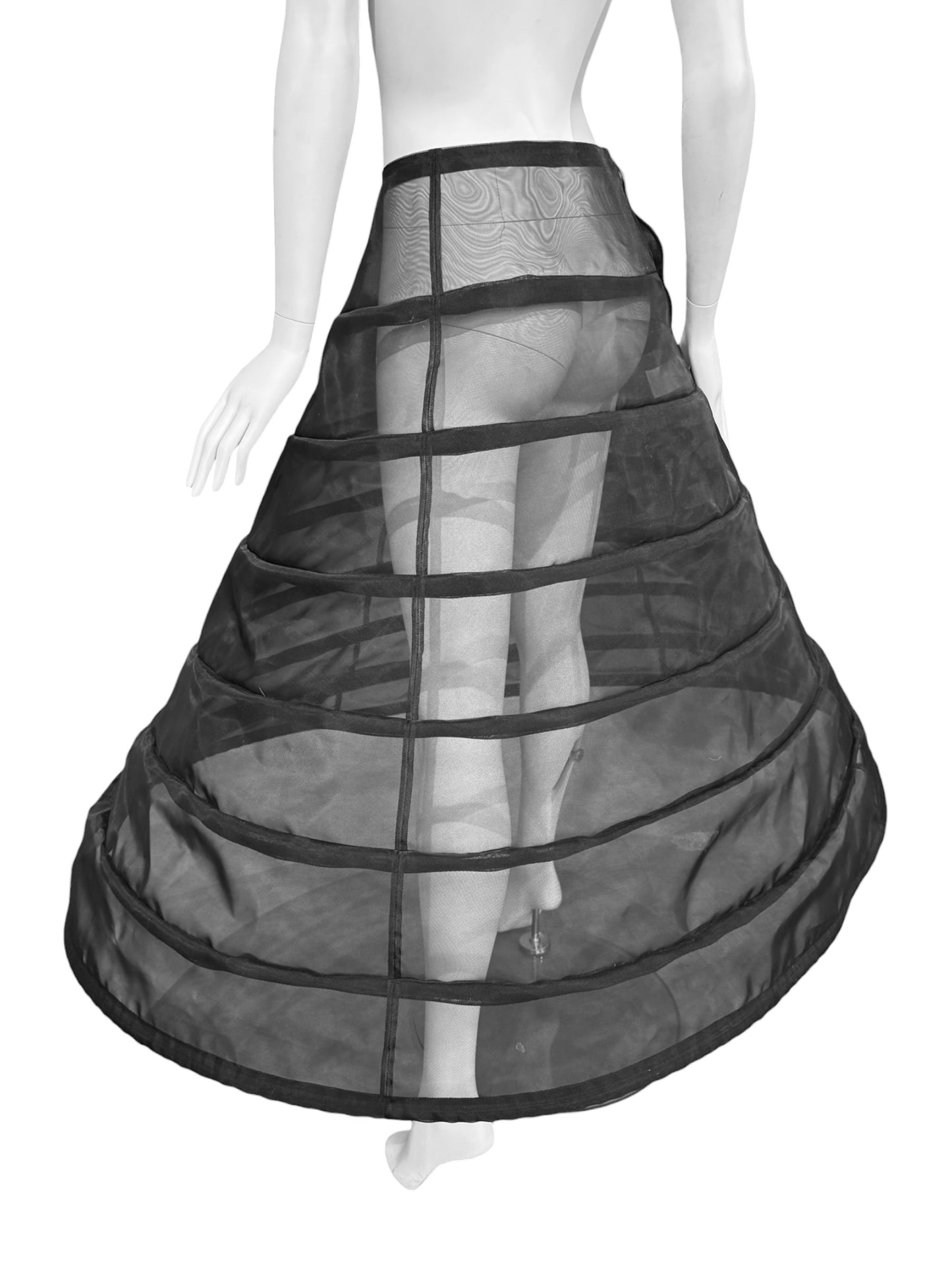YOHJI YAMAMOTO SS1997 BLACK SHEER CRINOLINE SKIRT