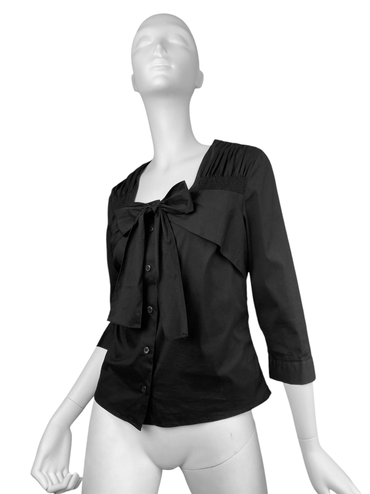 PRADA SS2007 BLACK BOW SHIRT