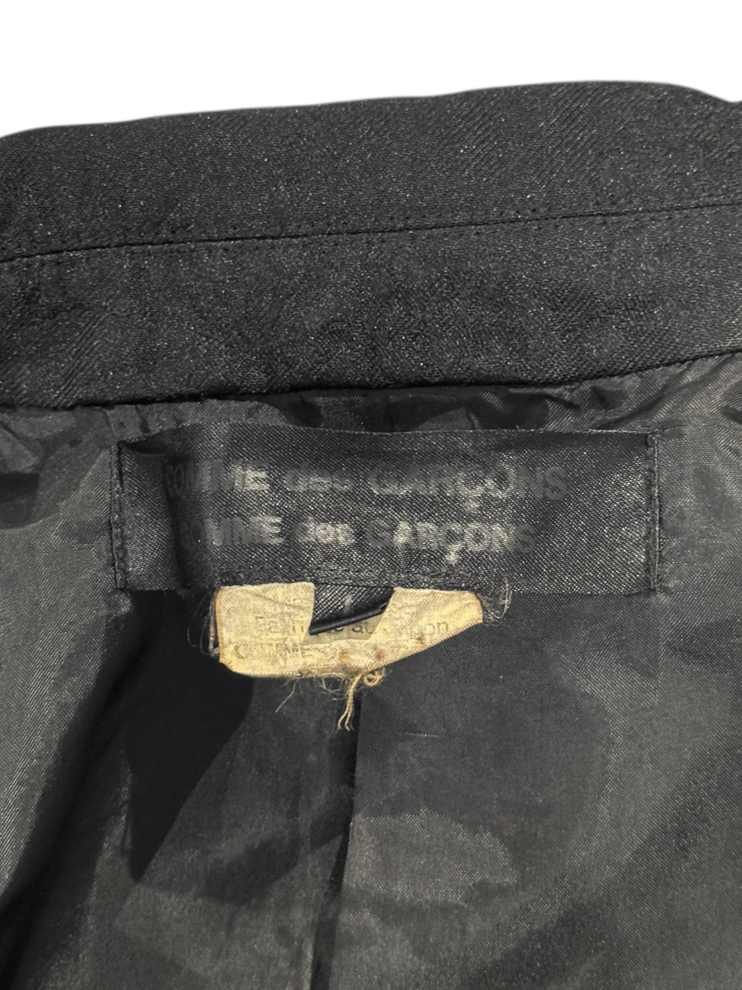 COMME DES GARÇONS 2015 BLACK FLORAL JACQUARD BLAZER