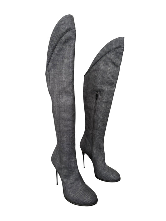A.F. VANDEVORST FW2018 GREY TARTAN BOOTS