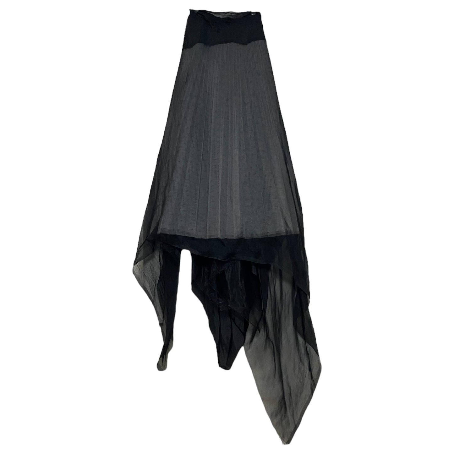 MARC LE BIHAN SS2003 BLACK SILK MAXI SKIRT