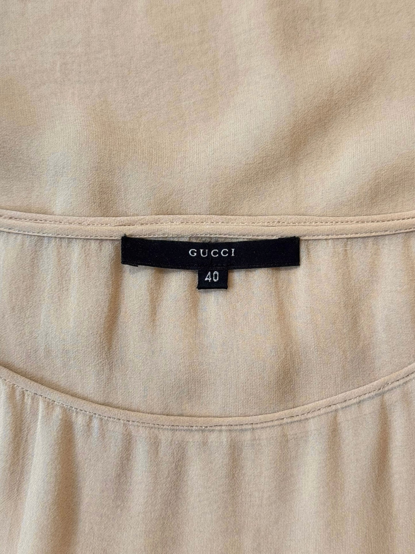 GUCCI SS1999 BY TOM FORD BEIGE SILK FEATHERS TRIM 2P. SET