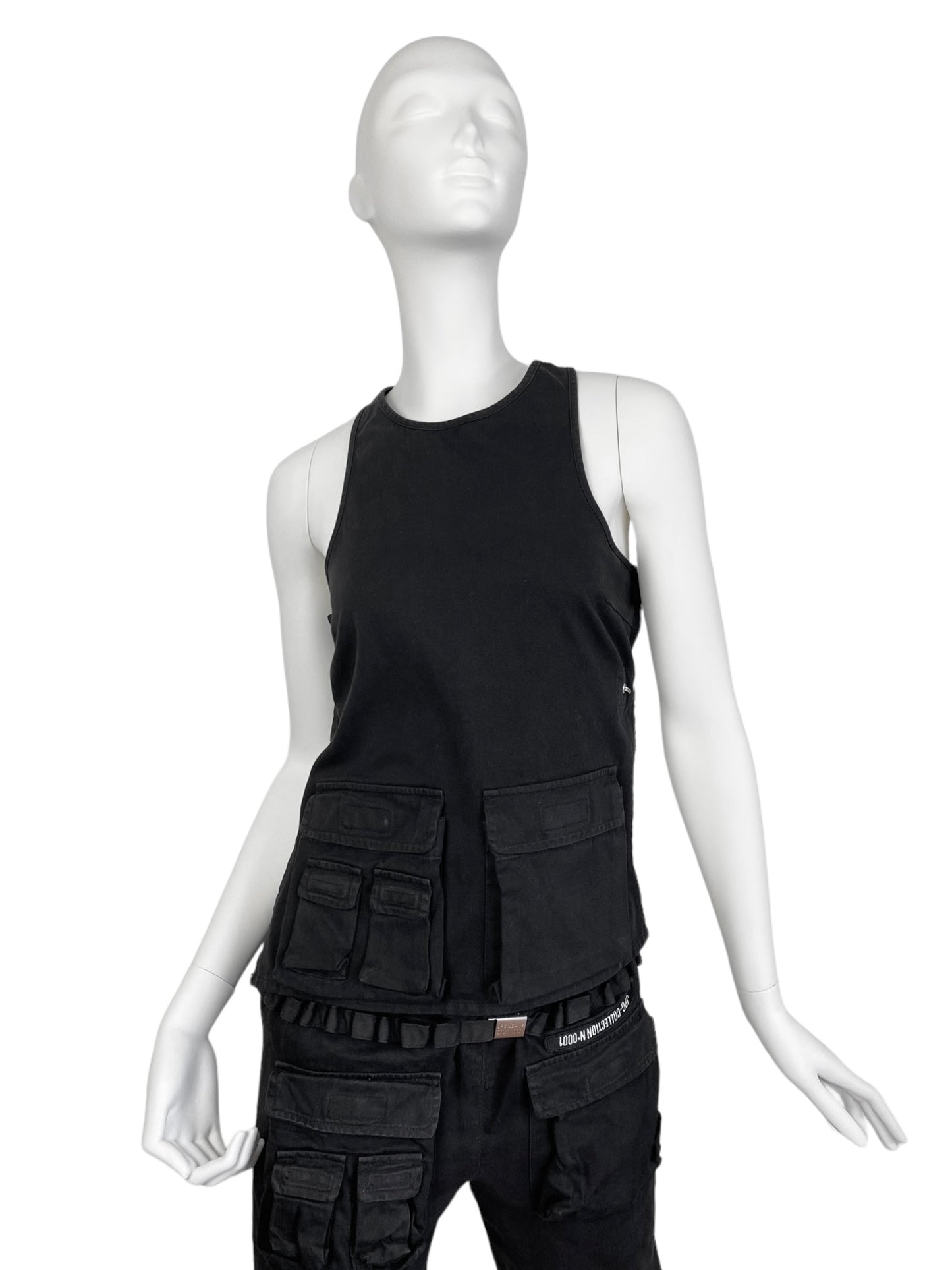 JEAN-PAUL GAULTIER SS2001 BLACK CARGO BONDAGE BACKLESS 2P. SET