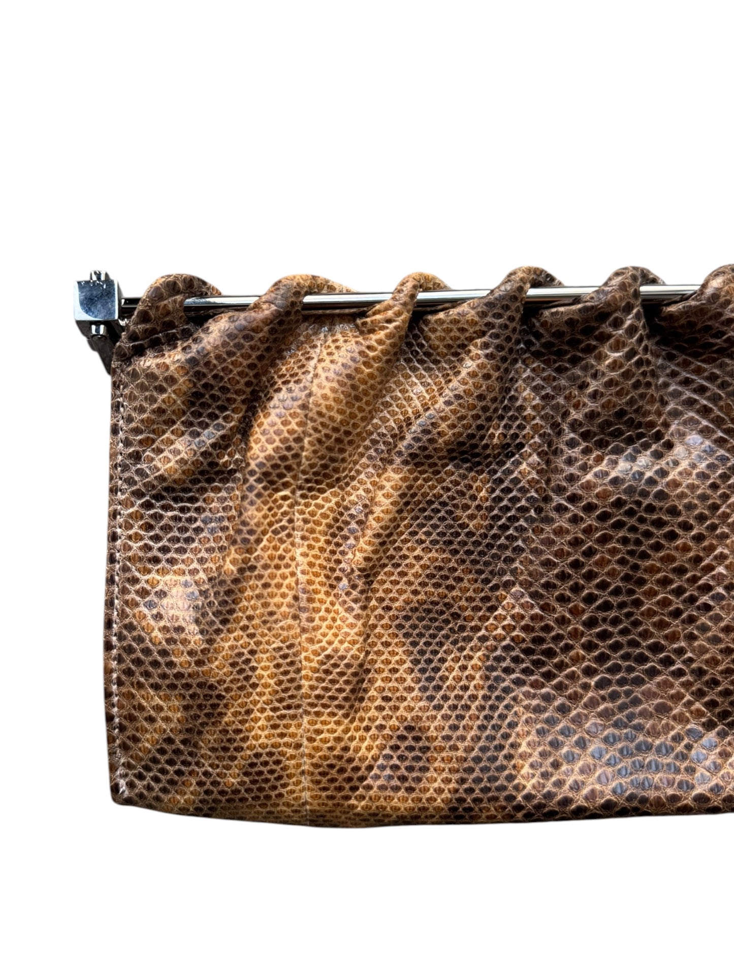 GUCCI FW1999 BY TOM FORD BROWN LIZARD LEATHER CLUTCH