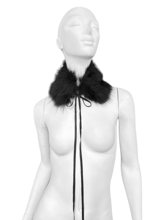 FAYÇAL AMOR 1990s BLACK FOX FUR COLLAR