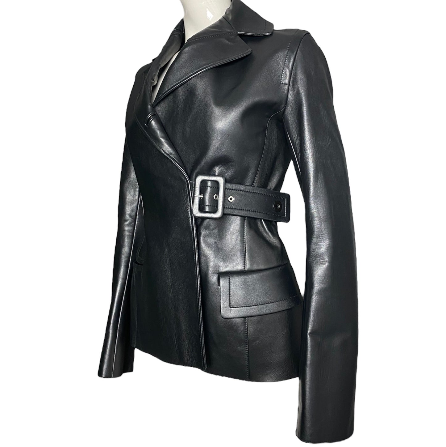 BALENCIAGA 2010s BY ALEXANDER WANG BLACK LEATHER JACKET