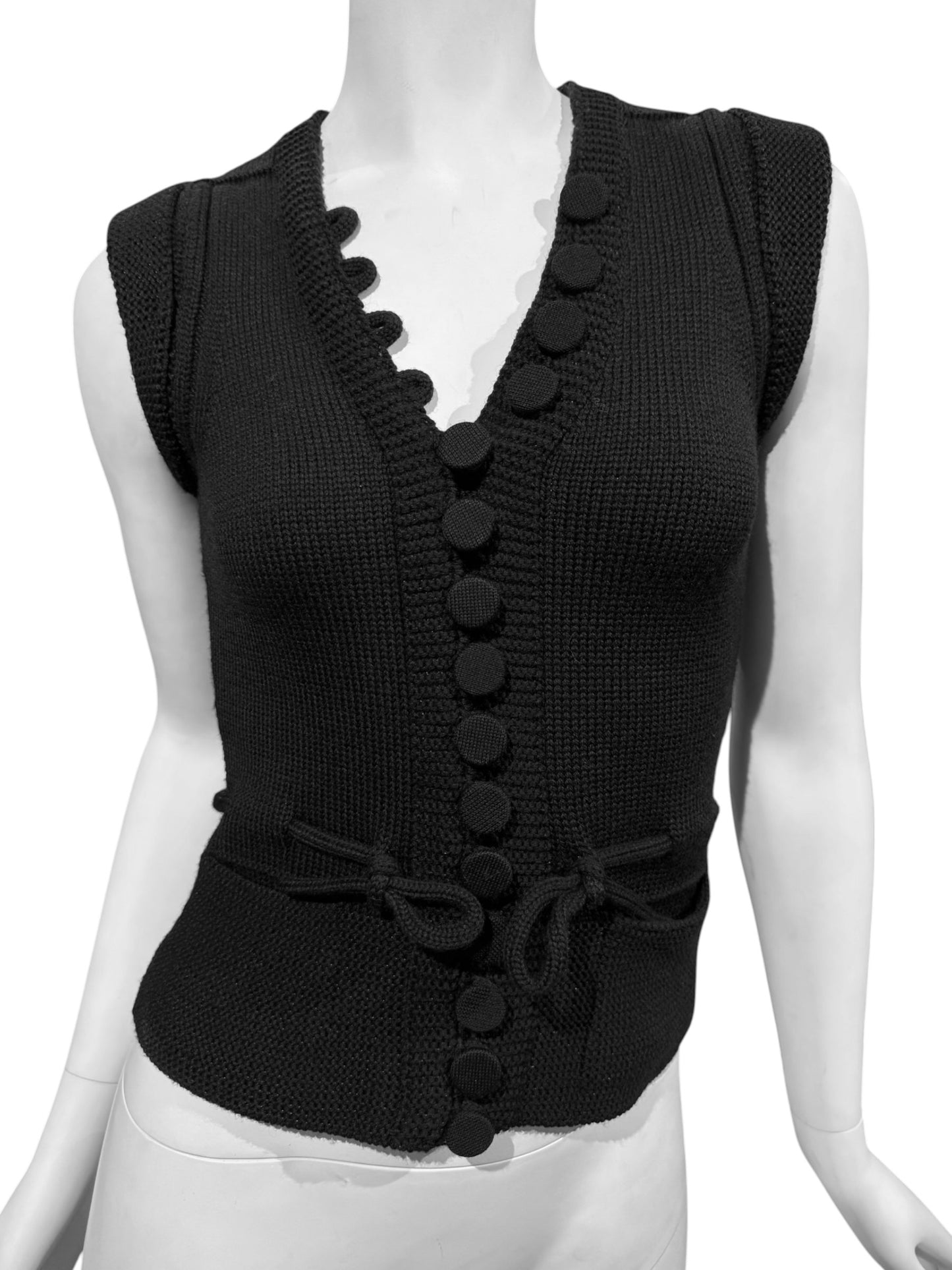 GUCCI FW2007 BY FRIDA GIANNINI BLACK WOOL TANK TOP