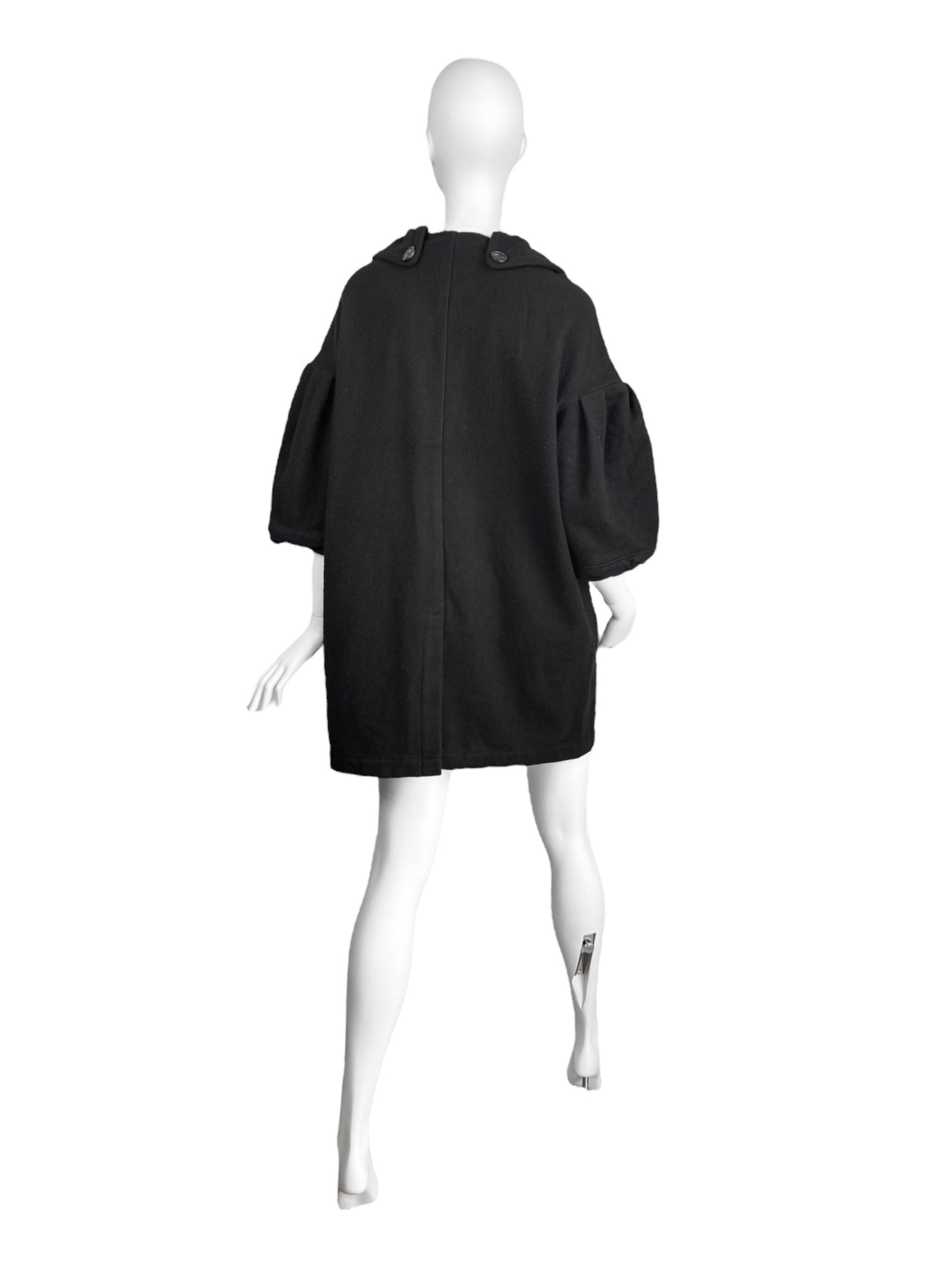 KAPITAL 2010s BLACK WOOL BALLOON COAT/DRESS