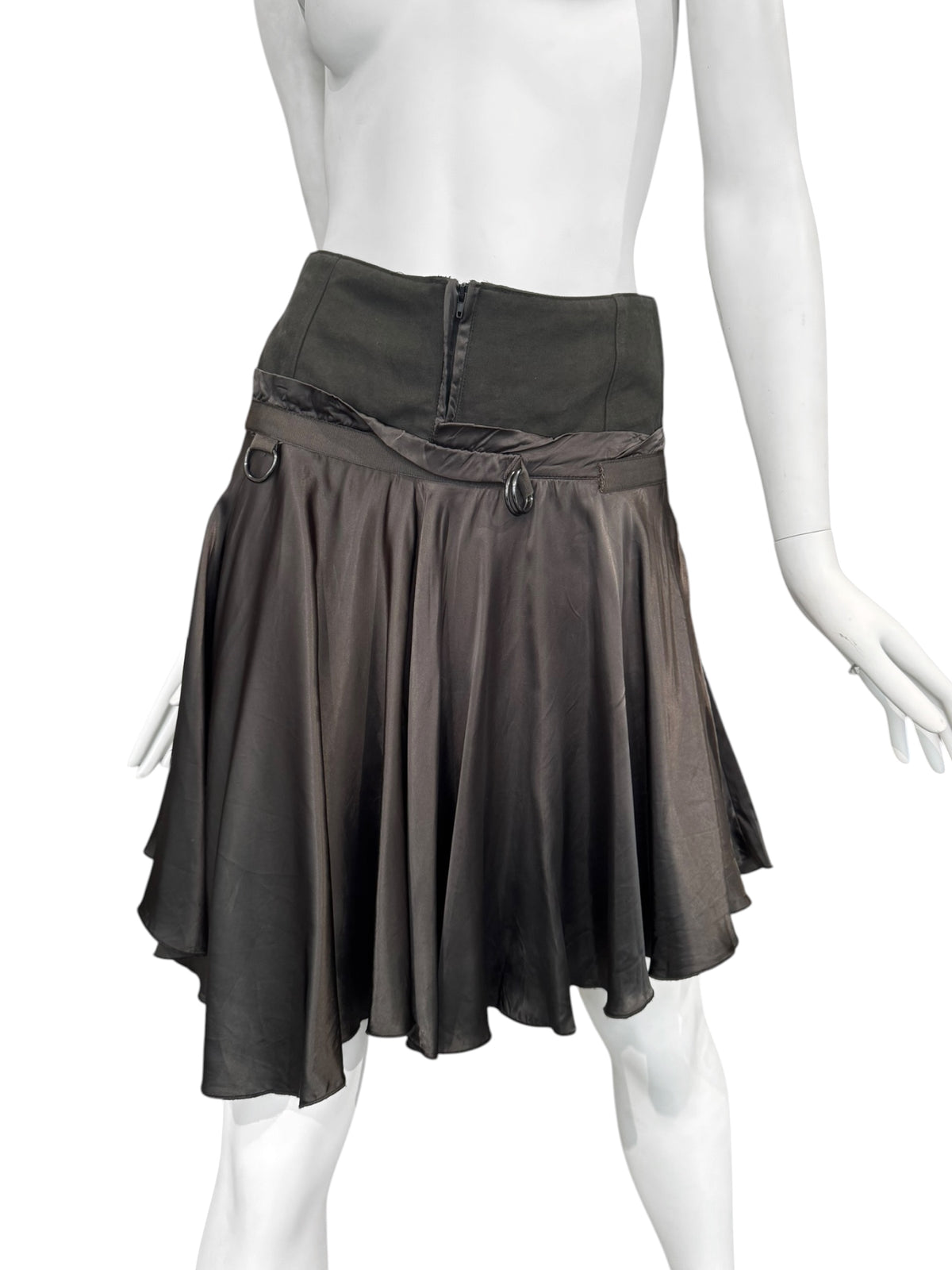 PLEIN SUD SS2004 KAKI MIDI SKIRT