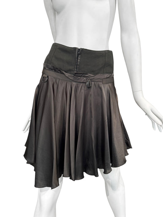 PLEIN SUD SS2004 KAKI MIDI SKIRT