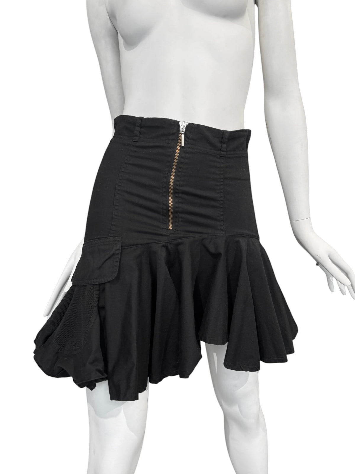 PLEIN SUD JEANS SS2004 BLACK HIGH WAISTED MINI SKIRT