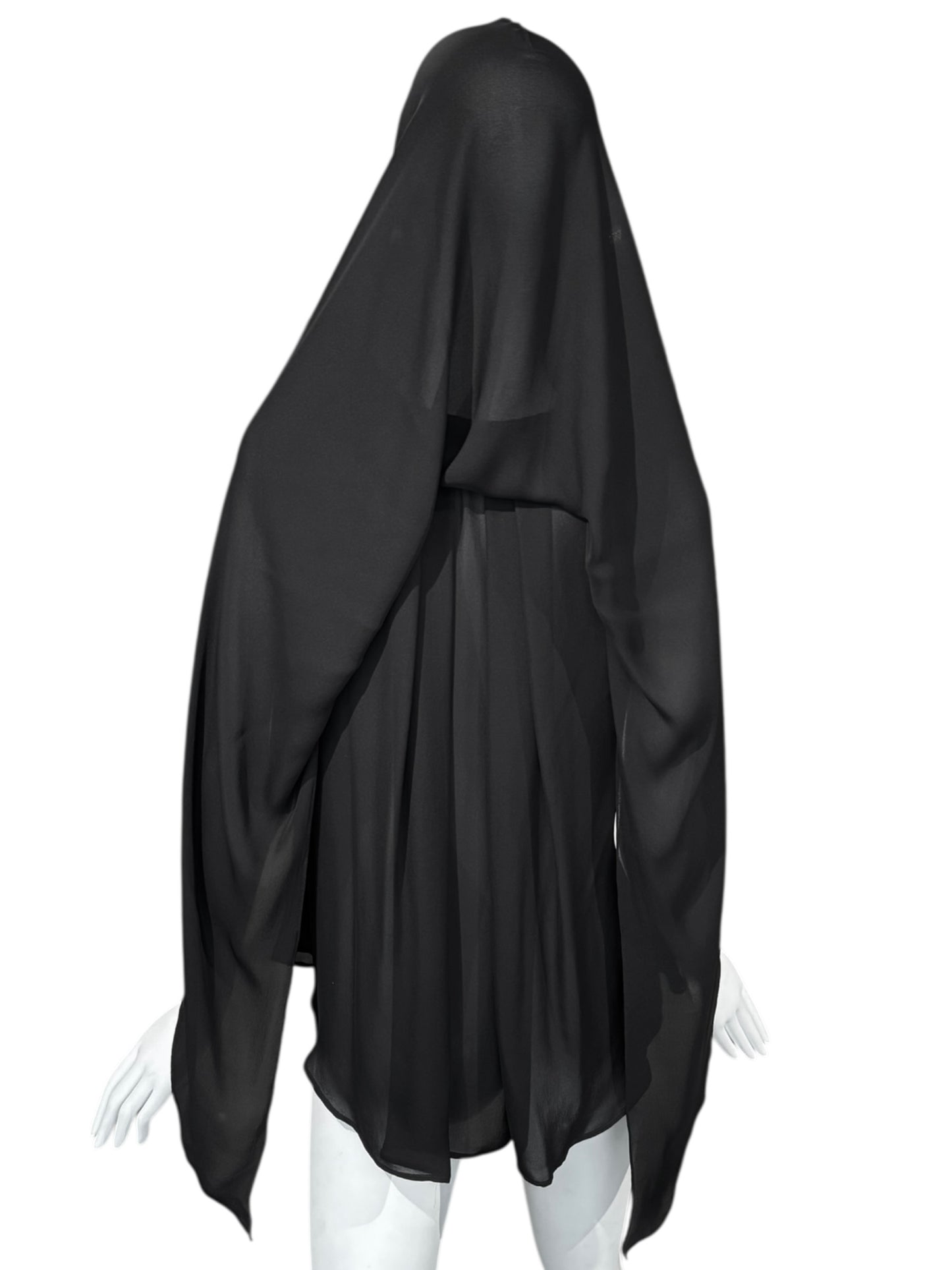 PLEIN SUD 2010s BLACK SILK HOODED TOP