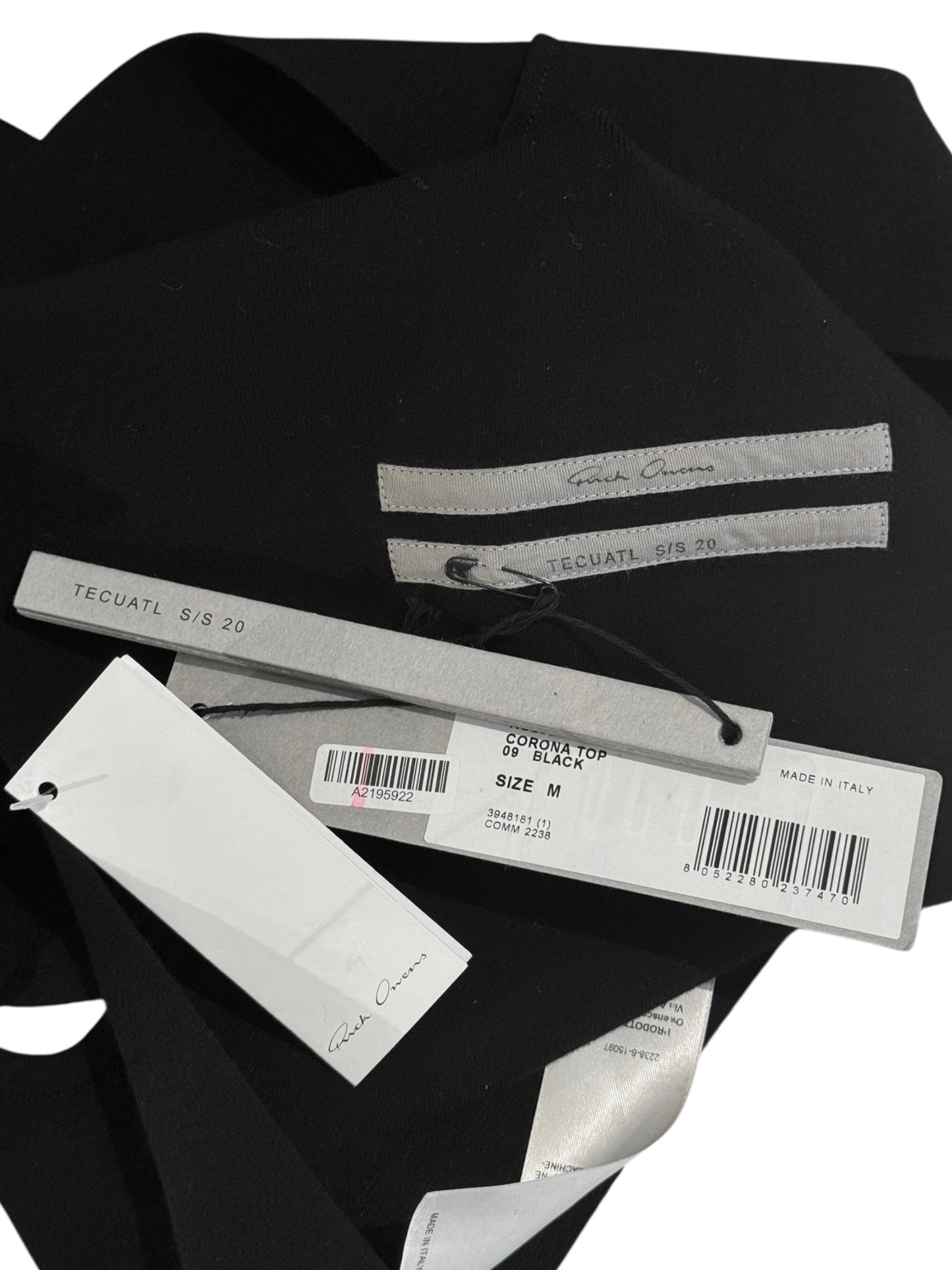 RICK OWENS SS2020 BLACK KNIT CUT OUT TANK TOP