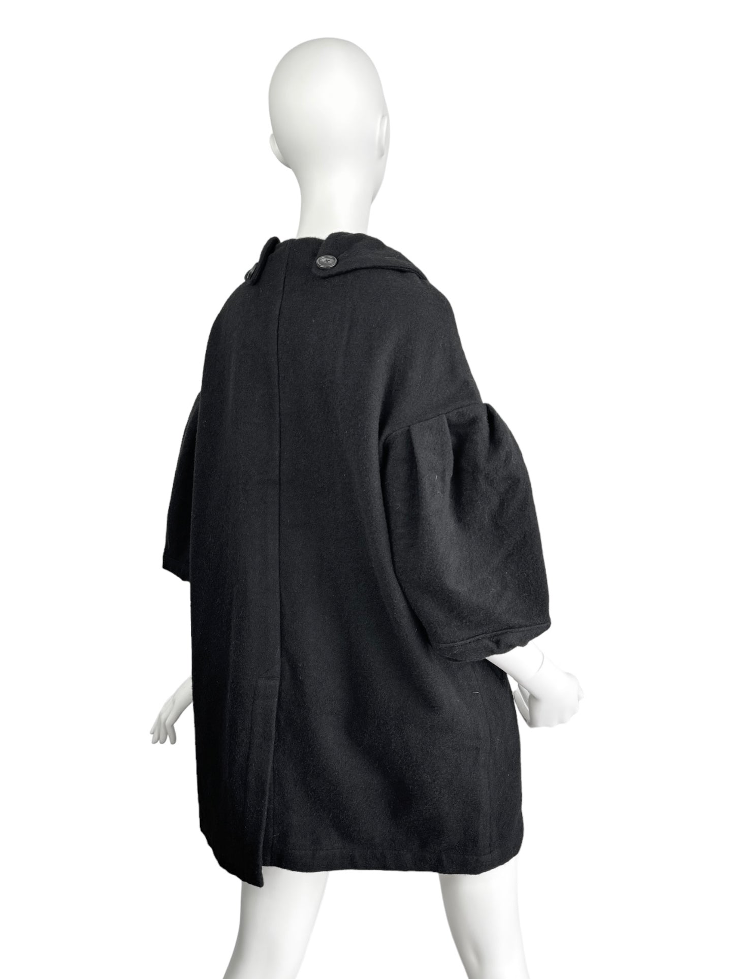 KAPITAL 2010s BLACK WOOL BALLOON COAT/DRESS