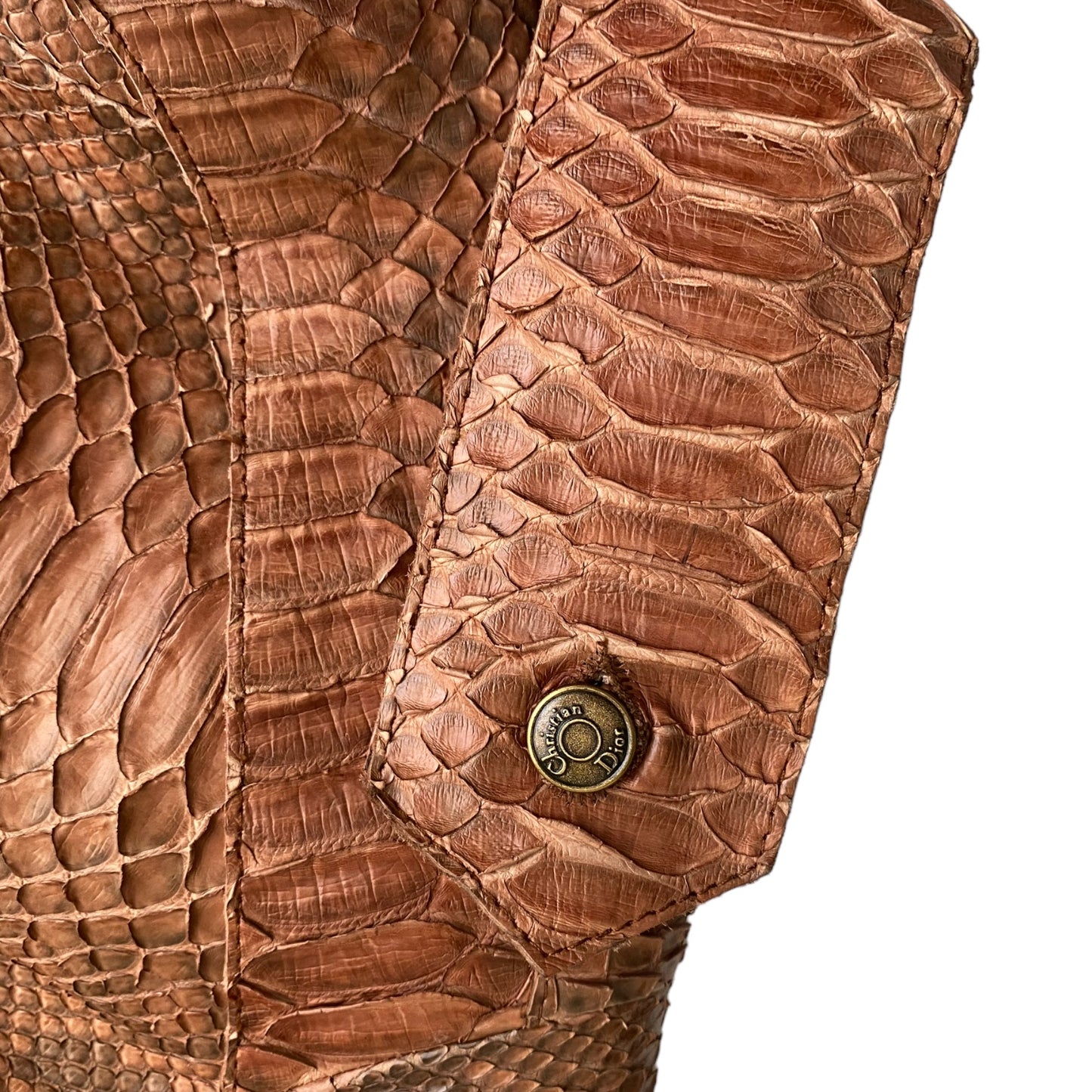 DIOR FW2001 BY GALLIANO BROWN PYTHON LEATHER JACKET