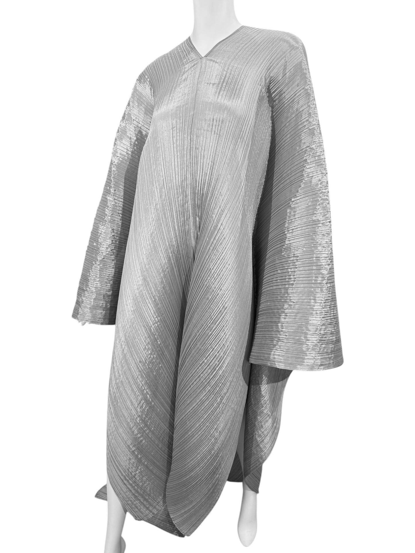 PLEATS PLEASE FW2010 BY DAI FUJIWRA SILVER MADAME-T STOLE DRESS
