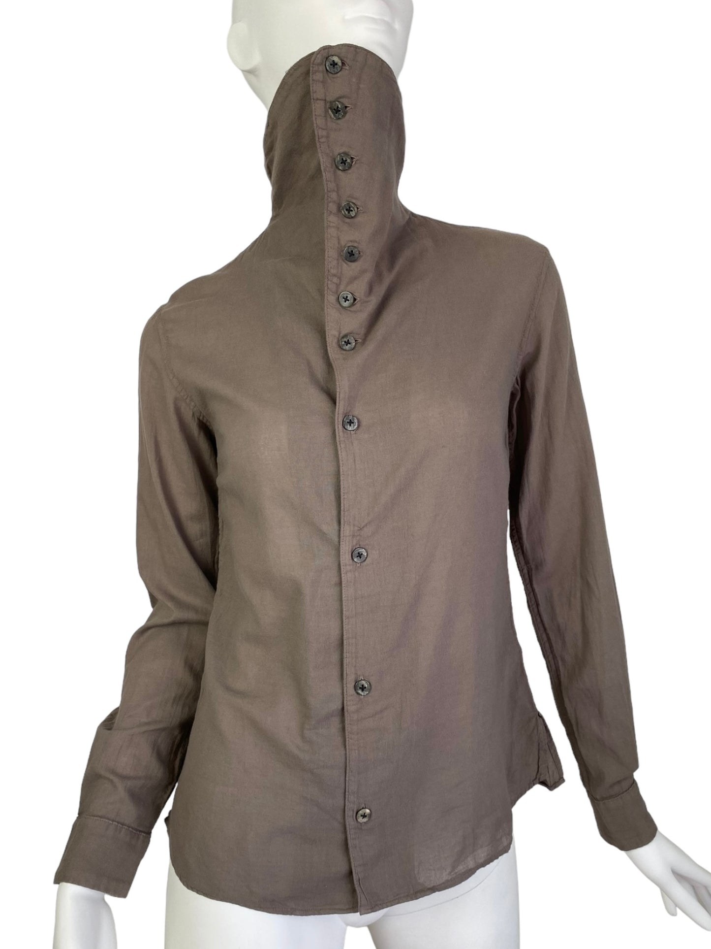 KAPITAL 2010s BROWN HIGH NECK SHIRT