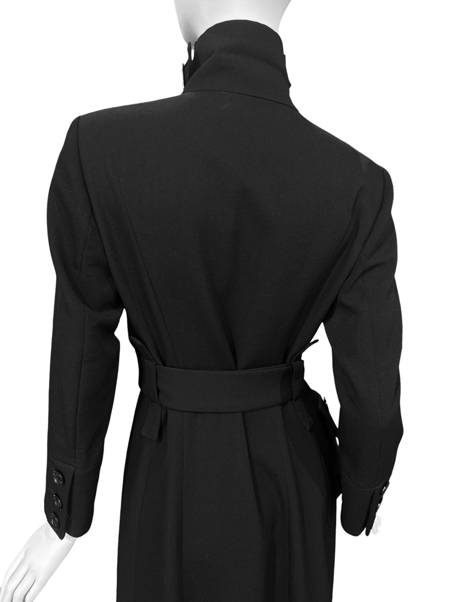 YOHJI YAMAMOTO FW2004 BLACK WOOL POCKET COAT