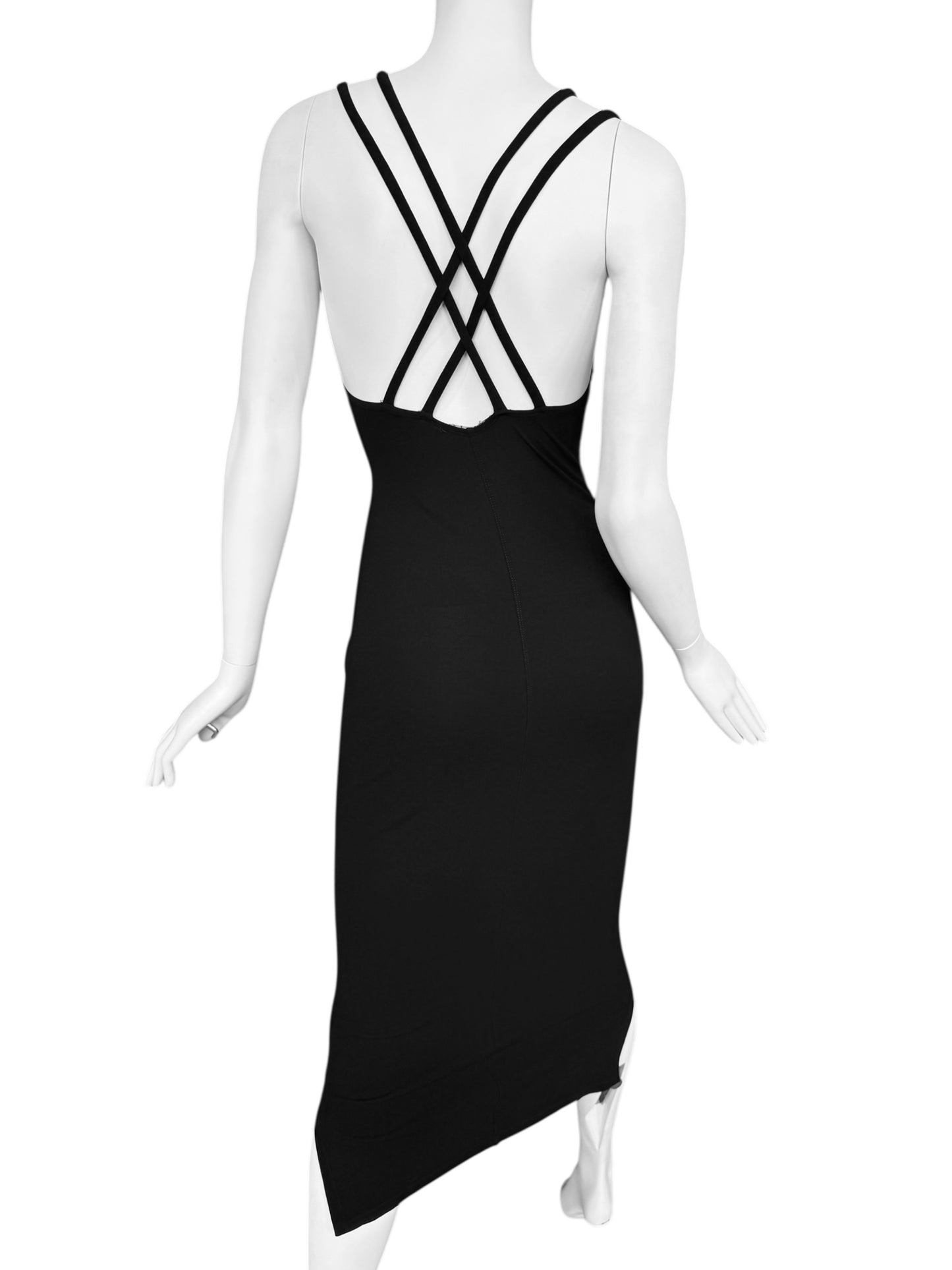 PLEIN SUD SS1992 BLACK DOUBLE STRAP MAXI DRESS