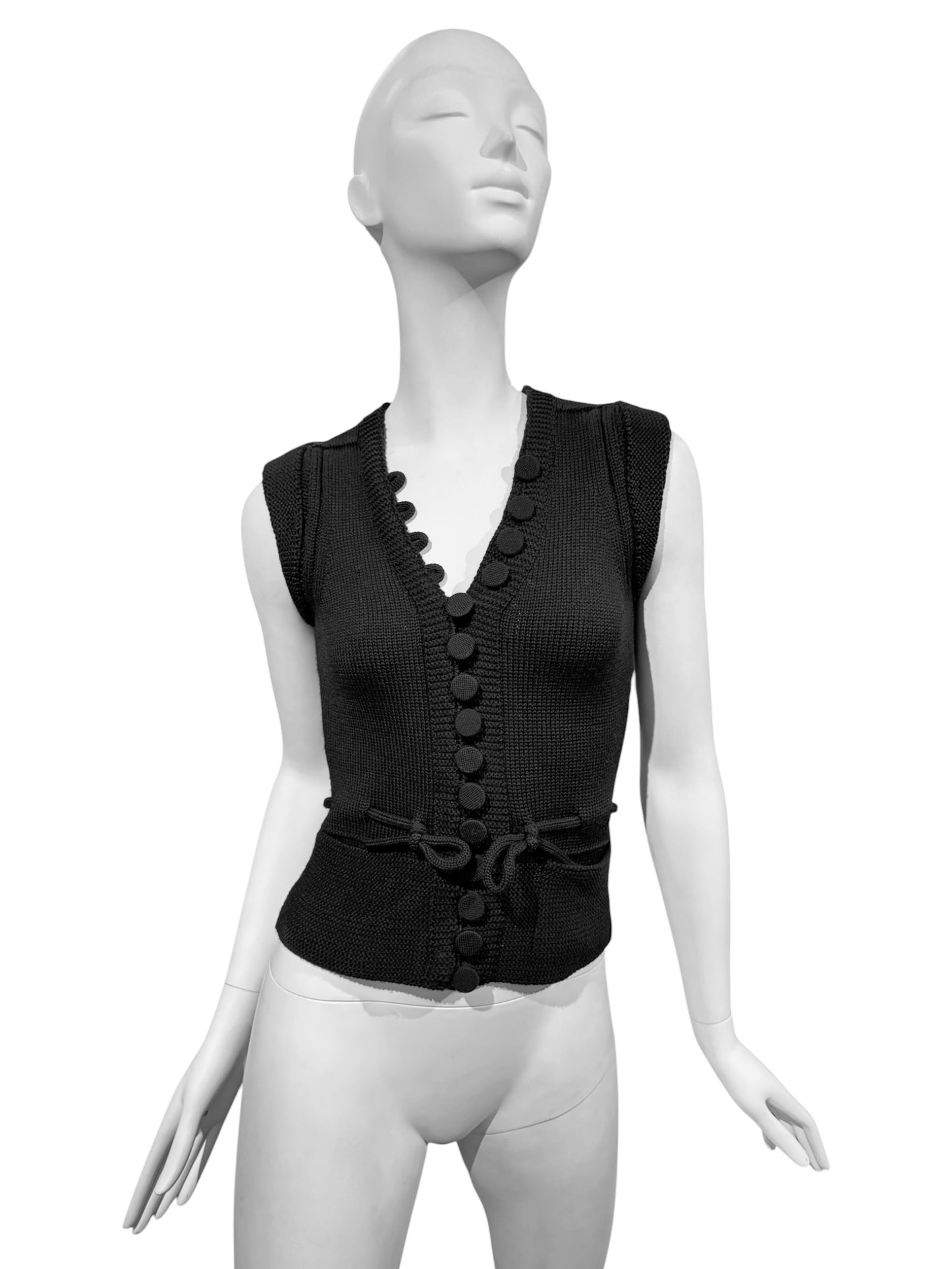GUCCI FW2007 BY FRIDA GIANNINI BLACK WOOL TANK TOP