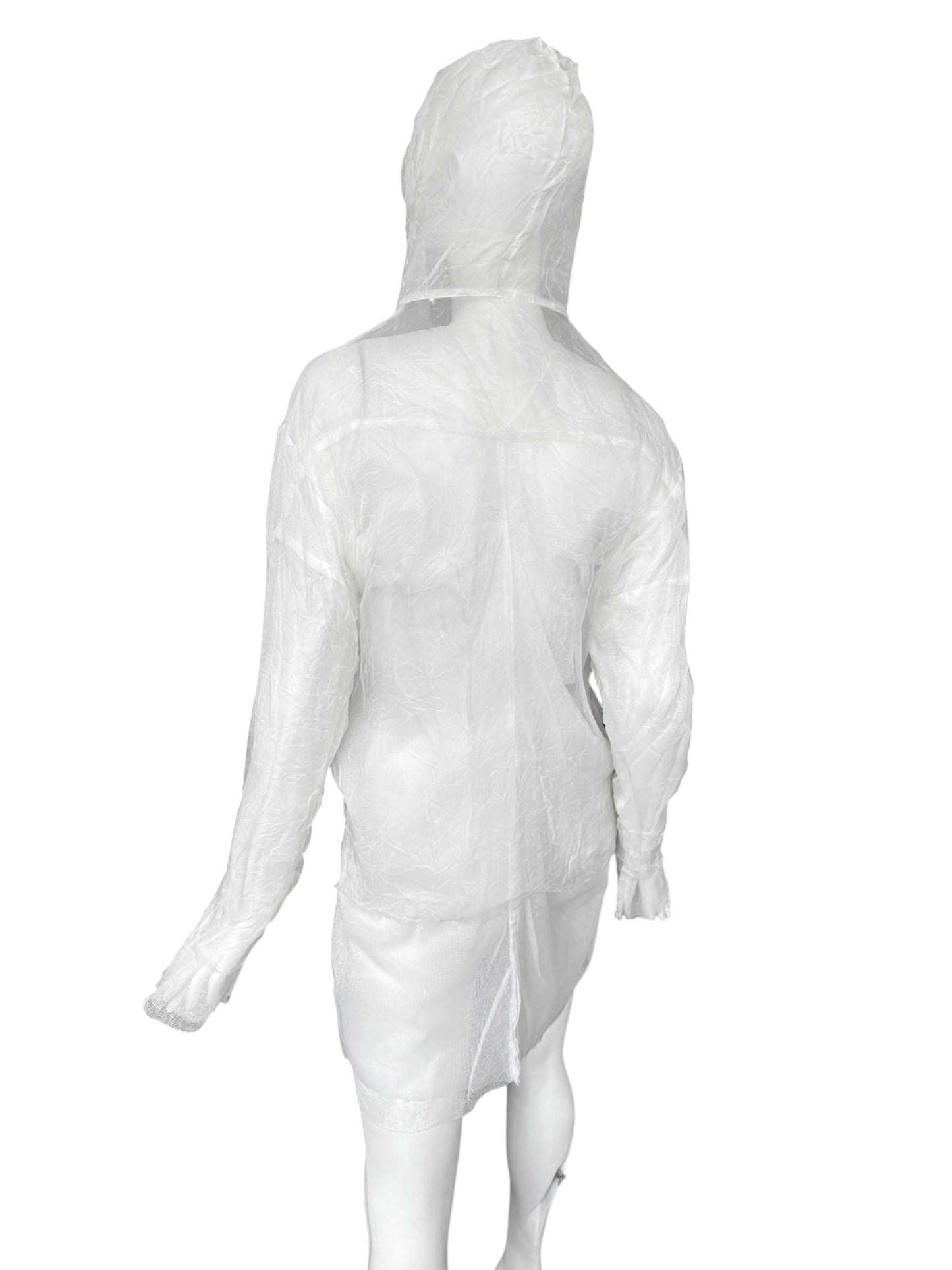 MAISON MARGIELA SS2021 BY JOHN GALLIANO WHITE CREASED LAYERED ZIP TOP