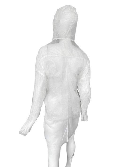 MAISON MARGIELA SS2021 BY JOHN GALLIANO WHITE CREASED LAYERED ZIP TOP