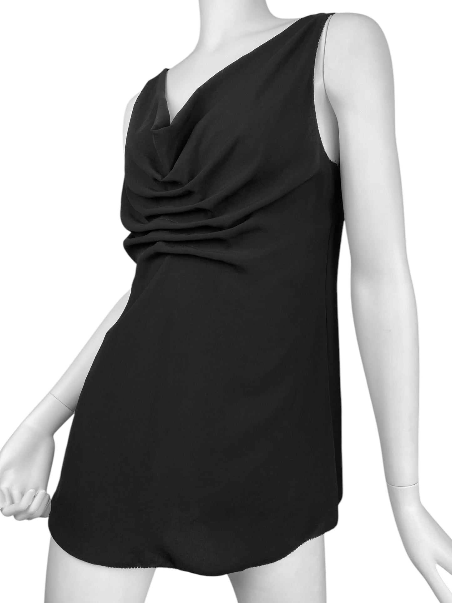 JEAN PAUL GAULTIER SS2012 BLACK DRAPED TANK TOP