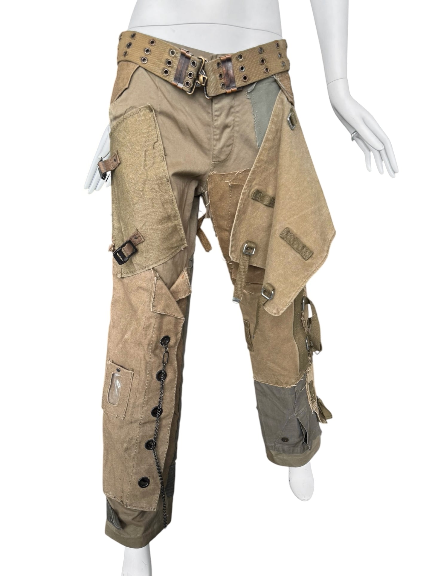 DOLCE & GABBANA FW2003 KHAKI MILITARY RECONSTRUCTED PANTS