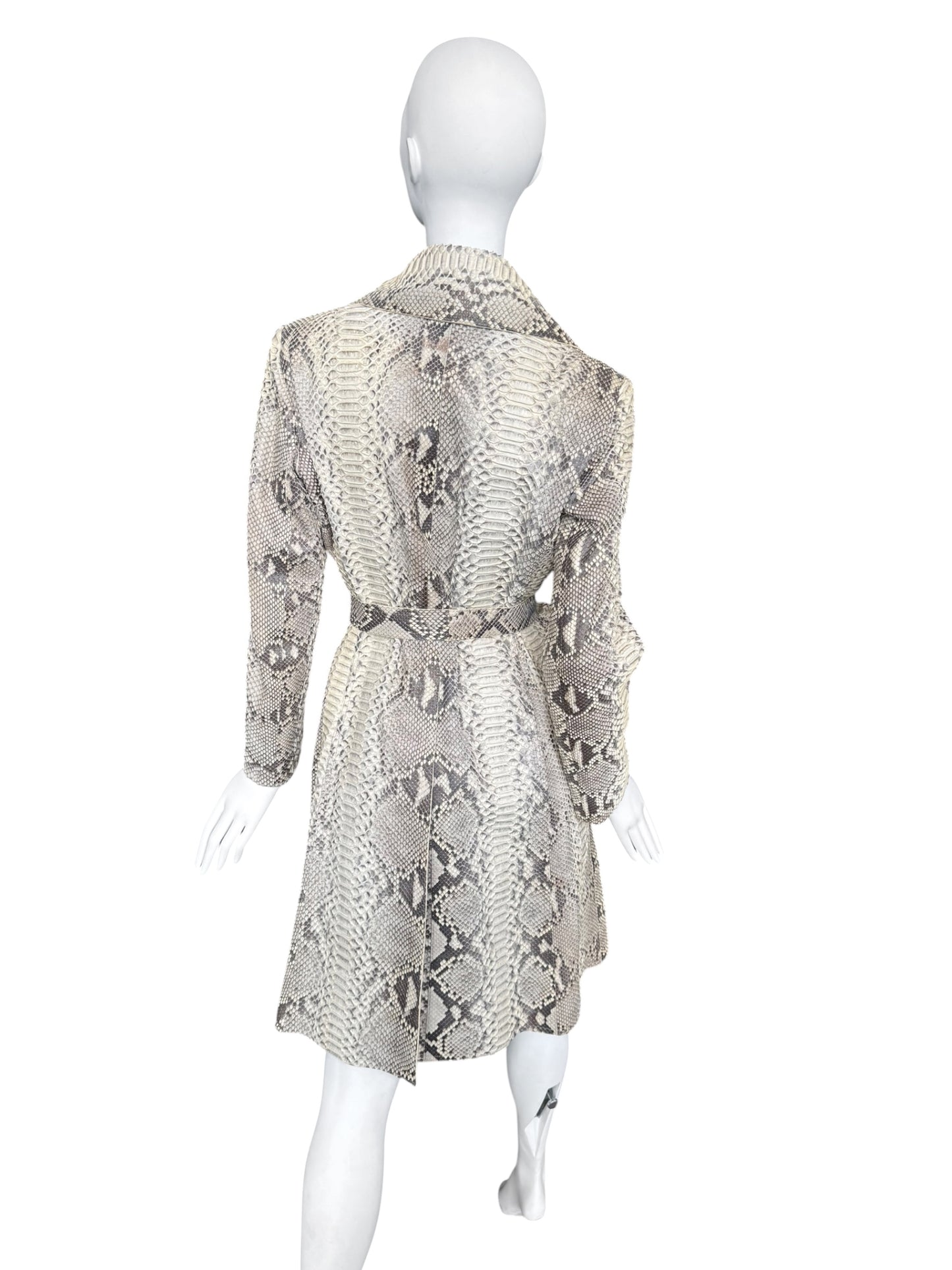 JITROIS 2000s CREAM PYTHON LEATHER COAT