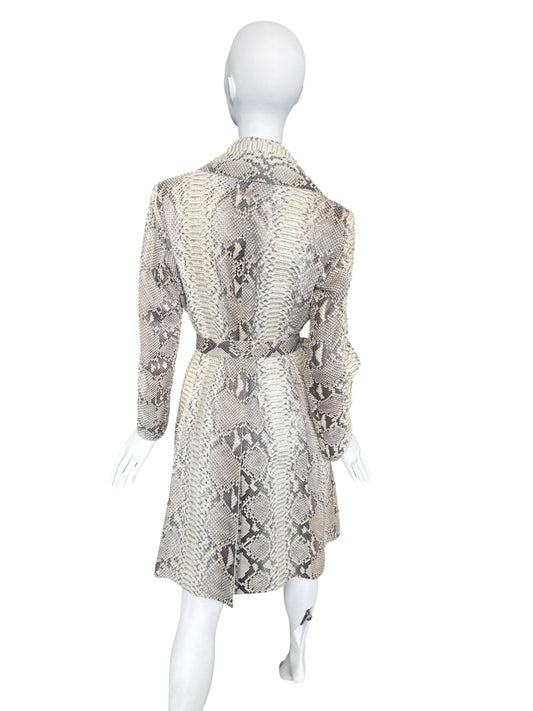 JITROIS 2000s CREAM PYTHON LEATHER COAT