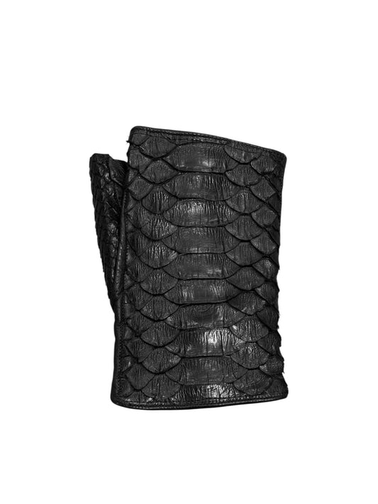 PLEIN SUD FW2012 BLACK PYTHON LEATHER SNGLE MITTEN