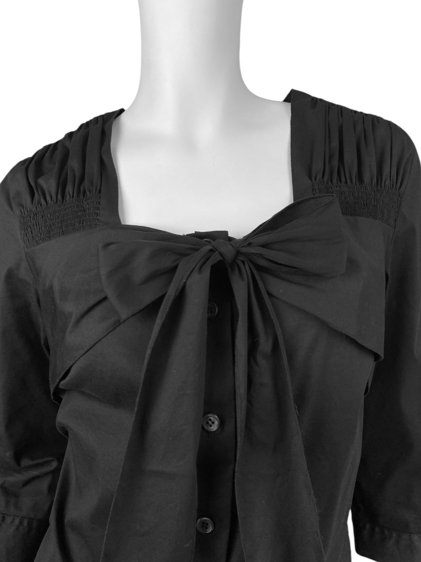 PRADA SS2007 BLACK BOW SHIRT