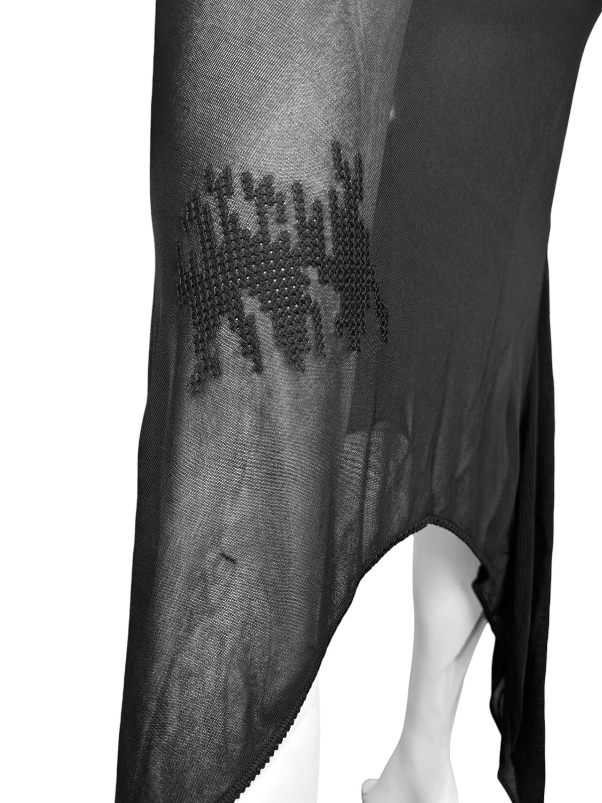 JOHN GALLIANO FW1996 BLACK SHEER TATOO MAXI DRESS