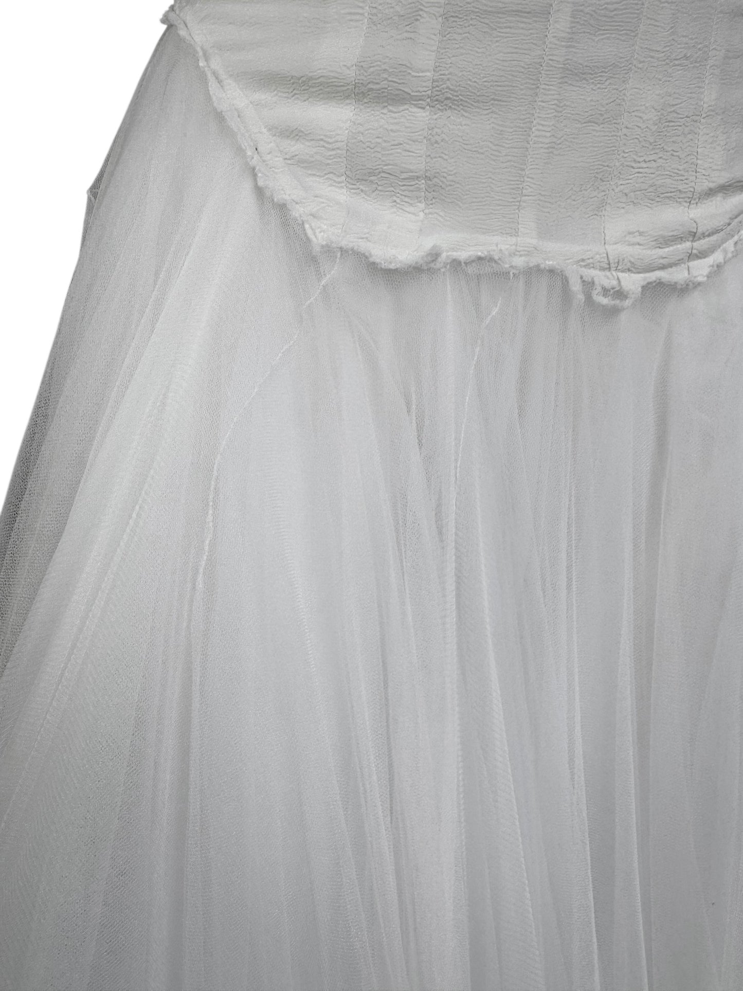 MARC LE BIHAN 2020s WHITE SILK BALLERINA BRIDAL MAXI DRESS