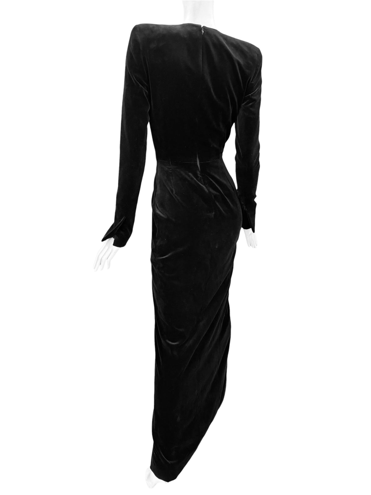 ALEXANDRE VAUTHIER FW2018 BLACK VELVET MAXI DRESS