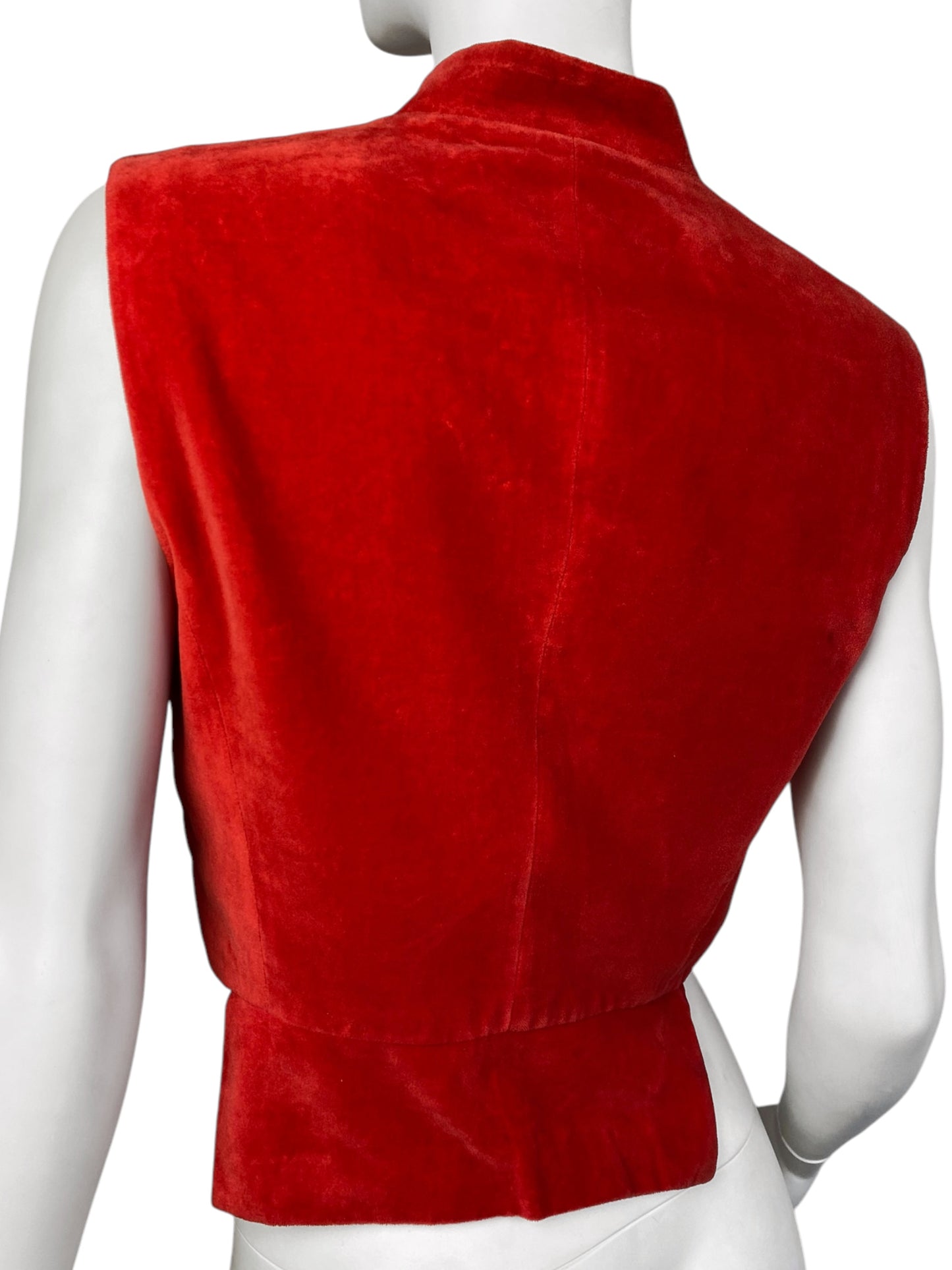 COMME DES GARÇONS FW1988 RED VELVET DOUBLE BREASTED WAISTCOAT