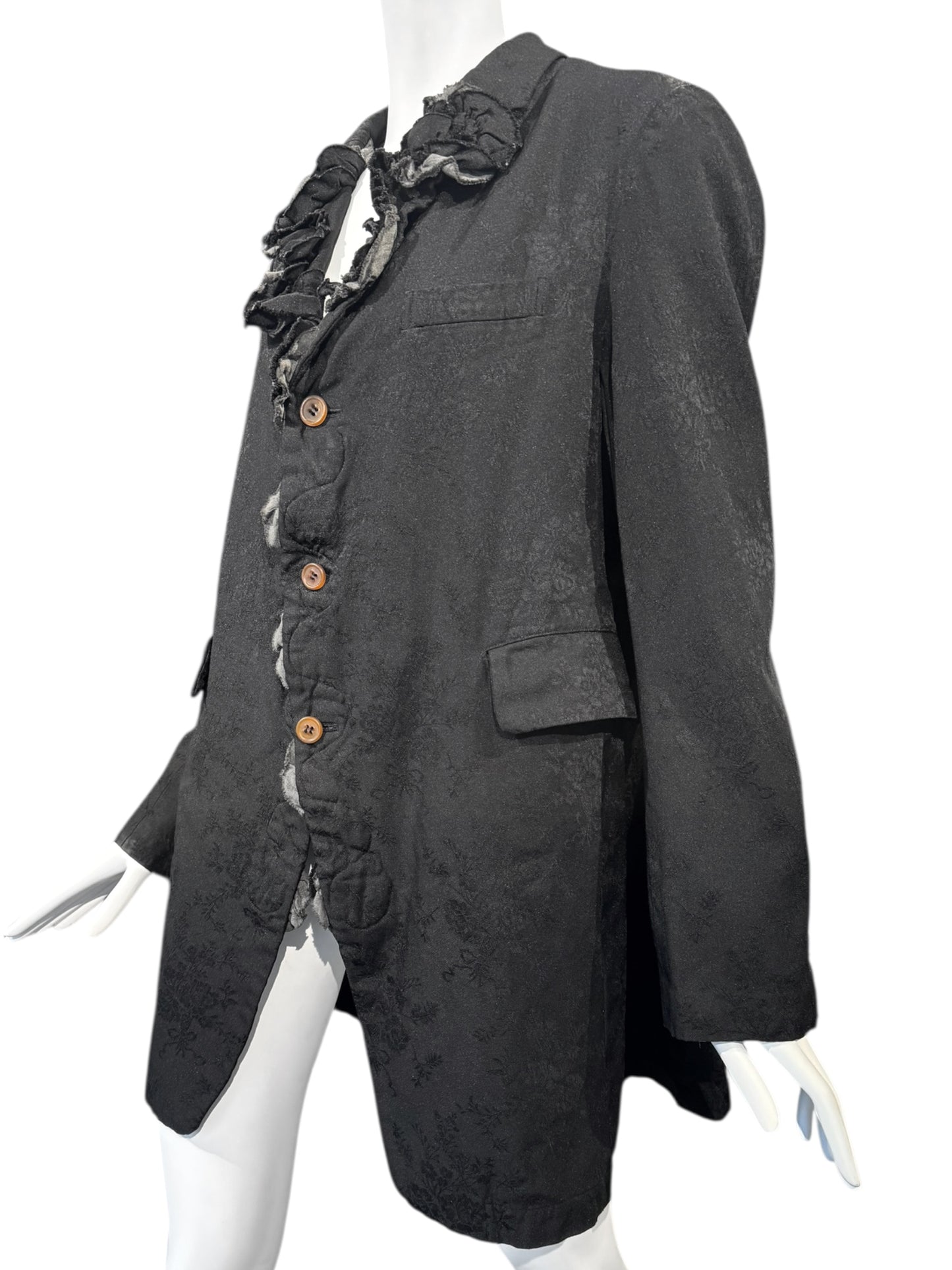 COMME DES GARÇONS 2015 BLACK FLORAL JACQUARD BLAZER