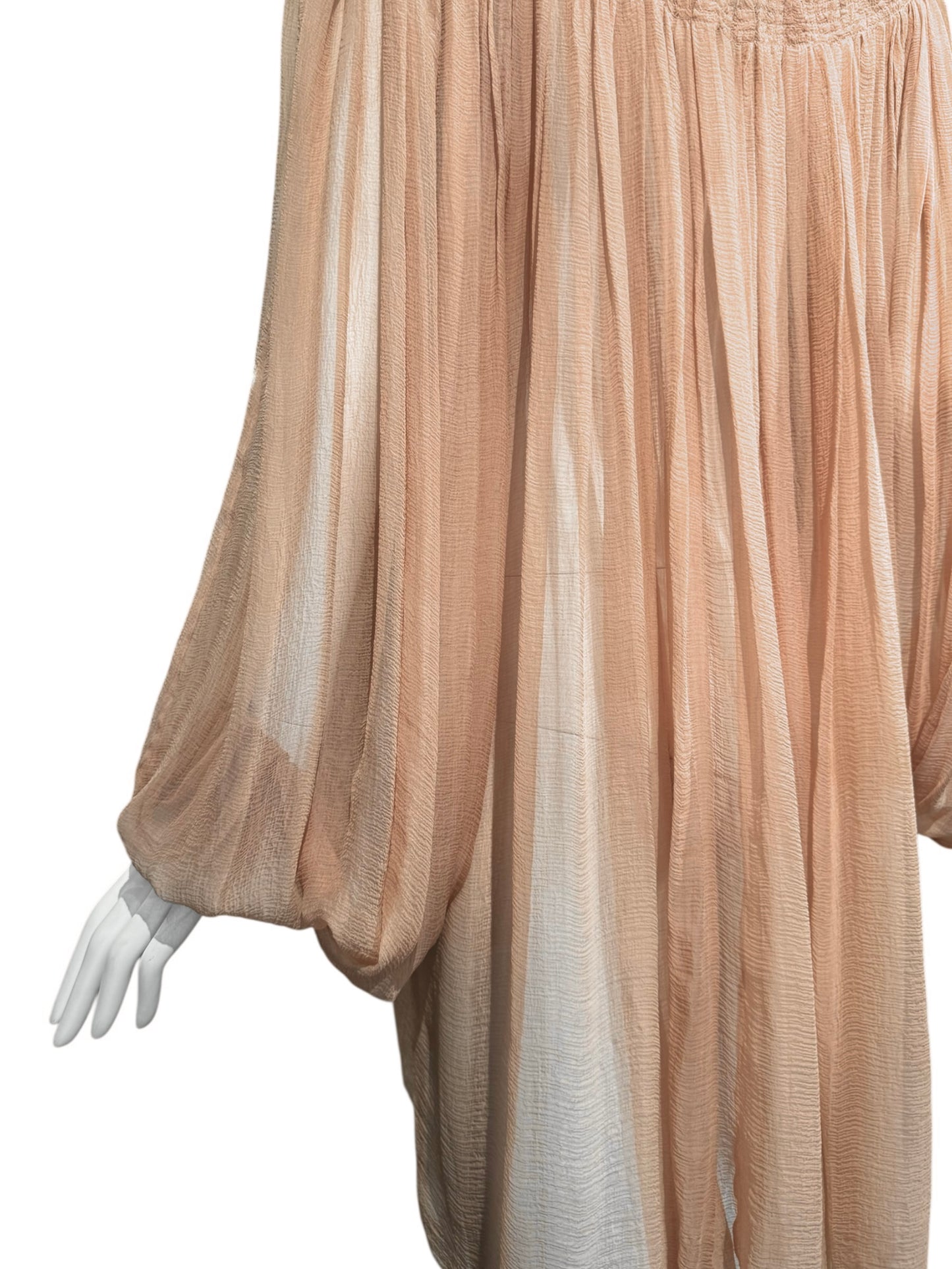 ALEXANDER MCQUEEN SS2003 «IRERE» BLUSH NUDE SILK BLOUSE/DRESS