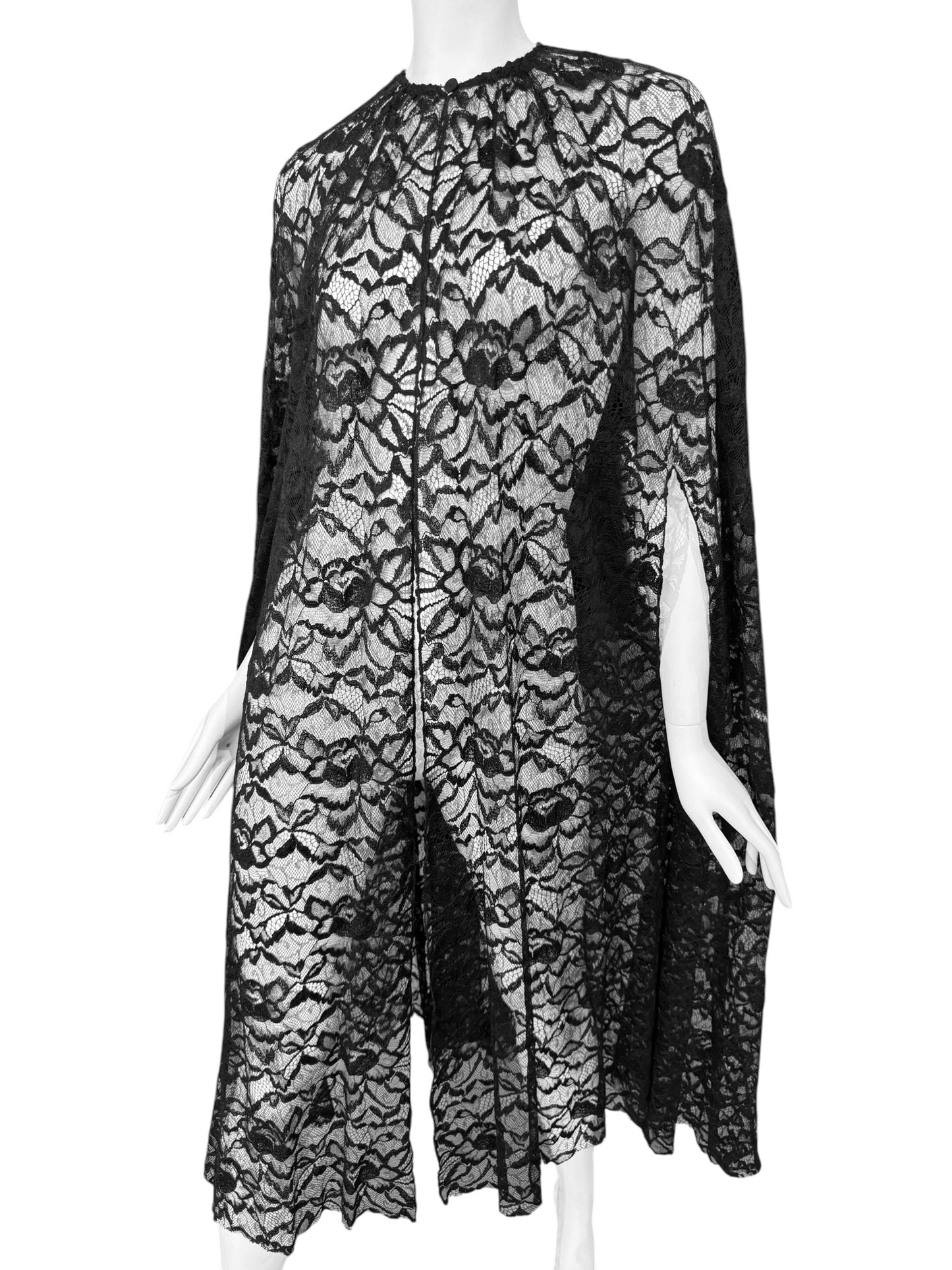 PRADA FW2019 BLACK LACE CAPE