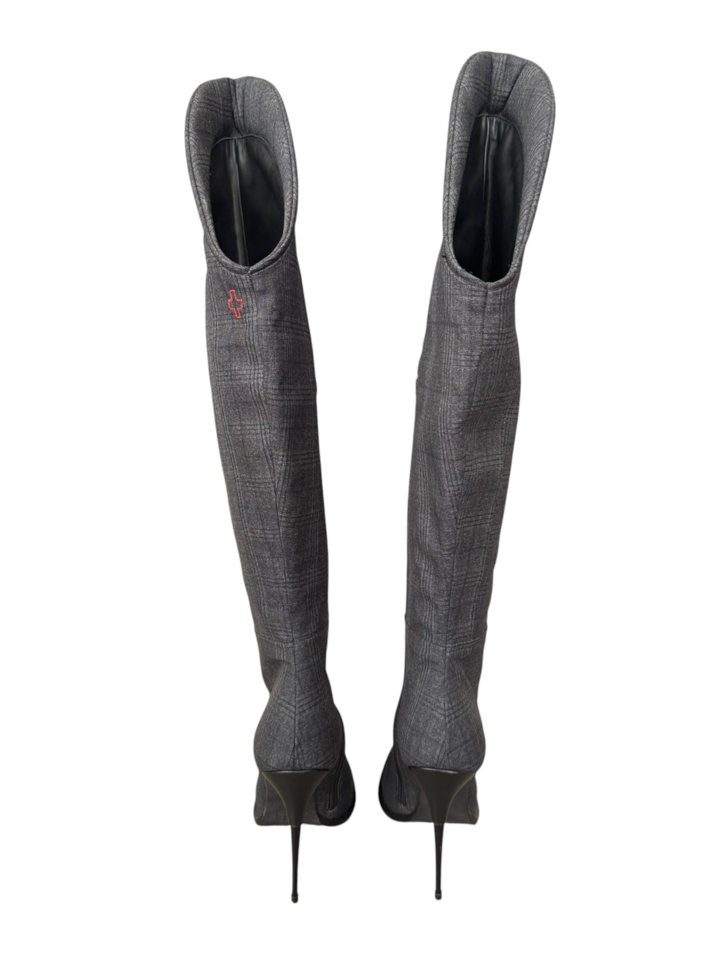 A.F. VANDEVORST FW2018 GREY TARTAN BOOTS