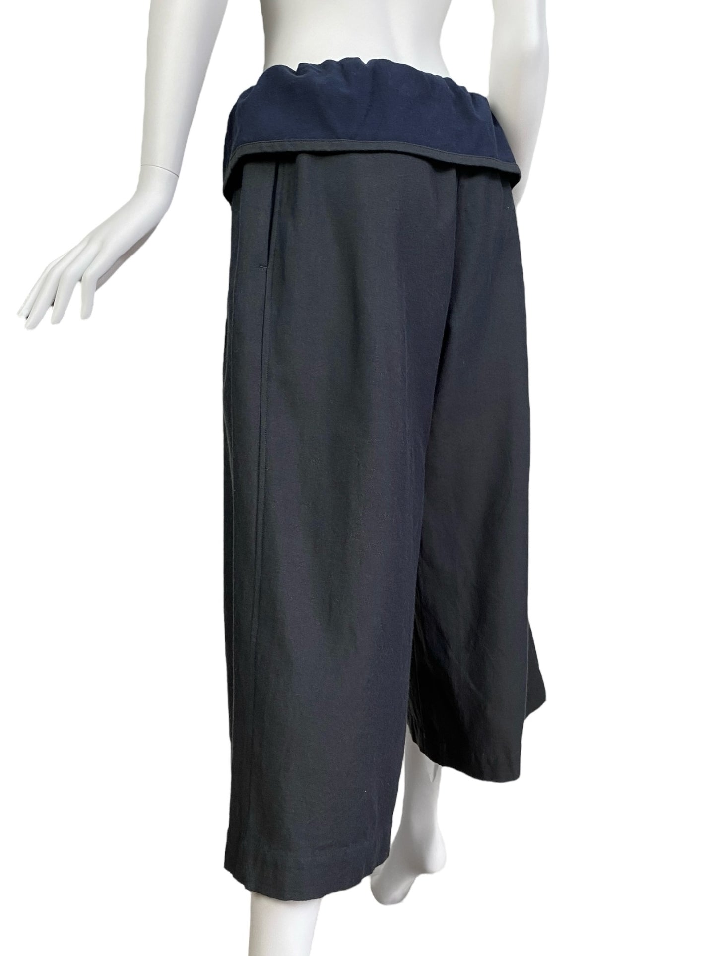 Y’S YOHJI YAMAMOTO 2010s GREY/BLUE WIDE CAPRI PANTS