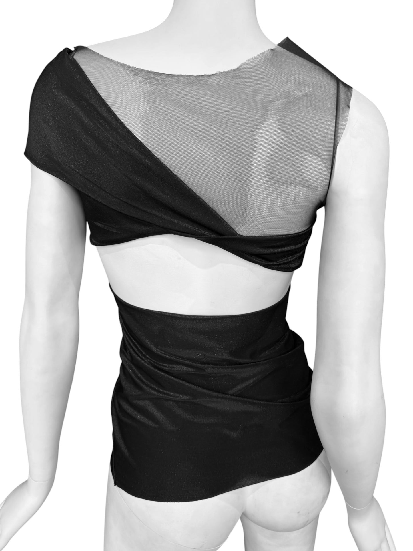 RICK OWENS LILIES 2020s BLACK CUT OUT ASYMMETRICAL TANK TOP