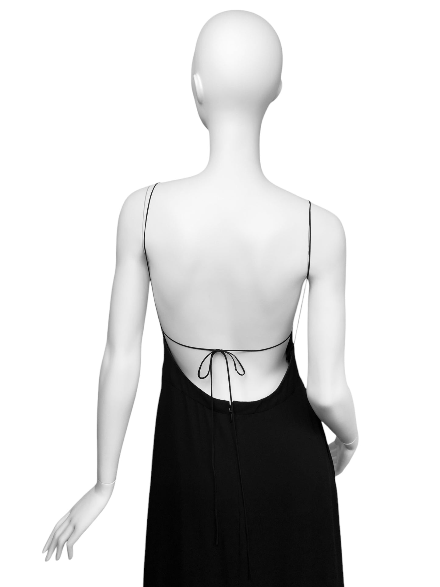 SAINT LAURENT RESORT 2022 BY ANTHONY VACCARELLO BLACK BACKLESS MAXI DRESS